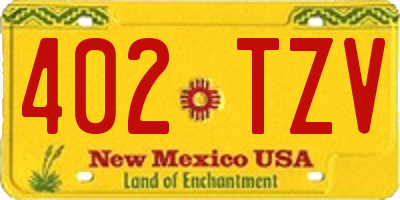 NM license plate 402TZV