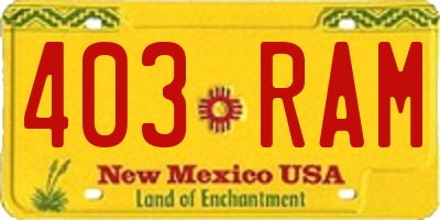 NM license plate 403RAM