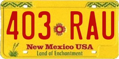 NM license plate 403RAU