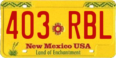 NM license plate 403RBL
