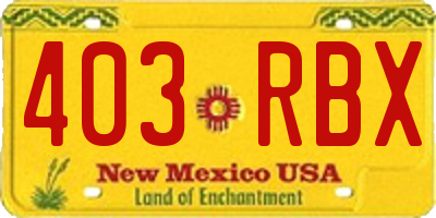 NM license plate 403RBX
