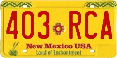 NM license plate 403RCA
