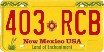 NM license plate 403RCB