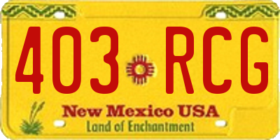 NM license plate 403RCG