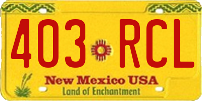 NM license plate 403RCL
