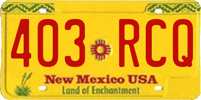NM license plate 403RCQ