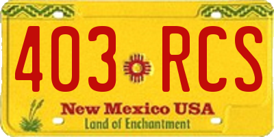NM license plate 403RCS
