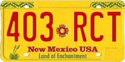 NM license plate 403RCT