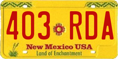NM license plate 403RDA