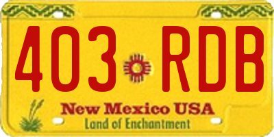 NM license plate 403RDB
