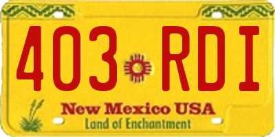 NM license plate 403RDI