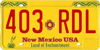 NM license plate 403RDL