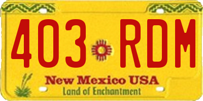 NM license plate 403RDM