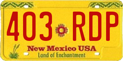 NM license plate 403RDP