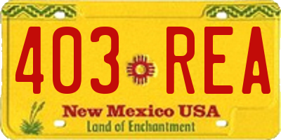 NM license plate 403REA