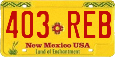 NM license plate 403REB
