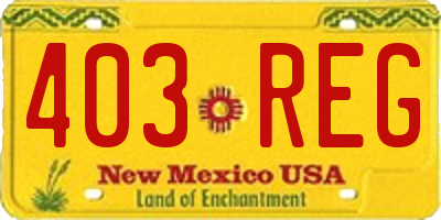 NM license plate 403REG