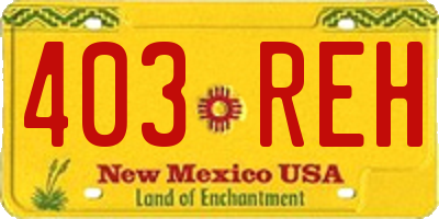 NM license plate 403REH