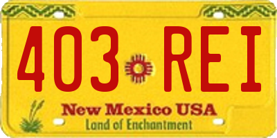 NM license plate 403REI