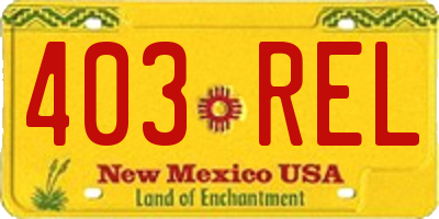 NM license plate 403REL