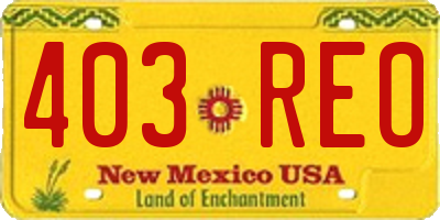 NM license plate 403REO