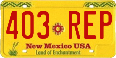 NM license plate 403REP