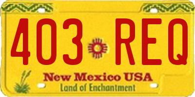 NM license plate 403REQ