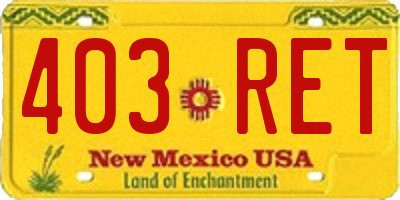 NM license plate 403RET