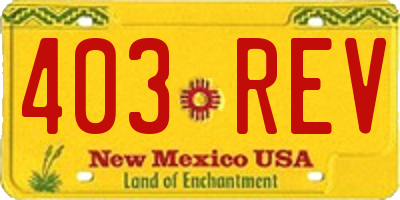 NM license plate 403REV