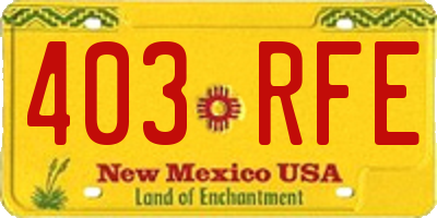 NM license plate 403RFE