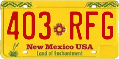 NM license plate 403RFG