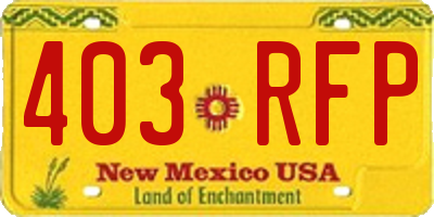 NM license plate 403RFP