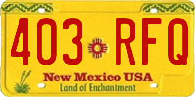 NM license plate 403RFQ