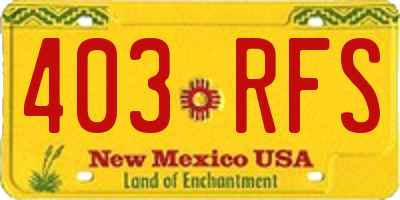 NM license plate 403RFS