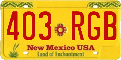 NM license plate 403RGB