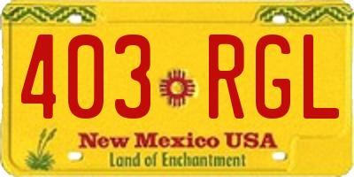 NM license plate 403RGL