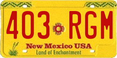 NM license plate 403RGM
