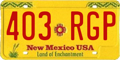 NM license plate 403RGP