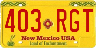 NM license plate 403RGT