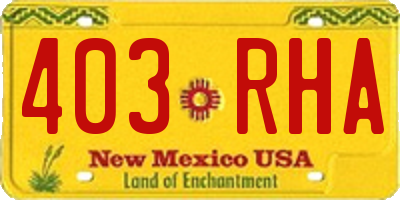 NM license plate 403RHA