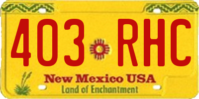 NM license plate 403RHC