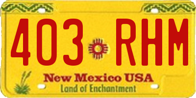 NM license plate 403RHM