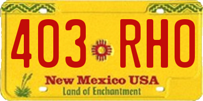 NM license plate 403RHO