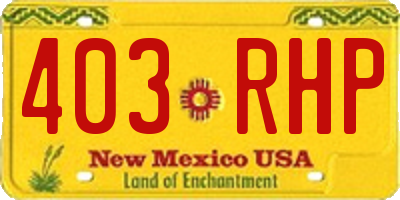 NM license plate 403RHP