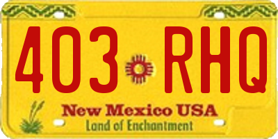 NM license plate 403RHQ