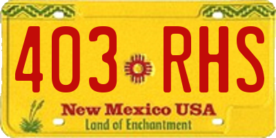 NM license plate 403RHS