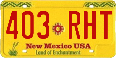 NM license plate 403RHT