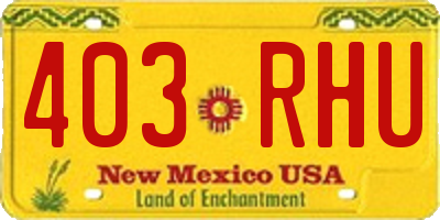 NM license plate 403RHU