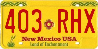 NM license plate 403RHX