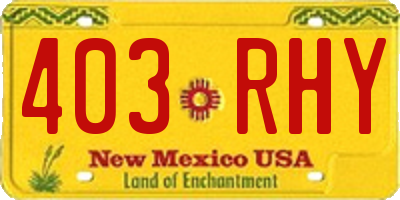 NM license plate 403RHY